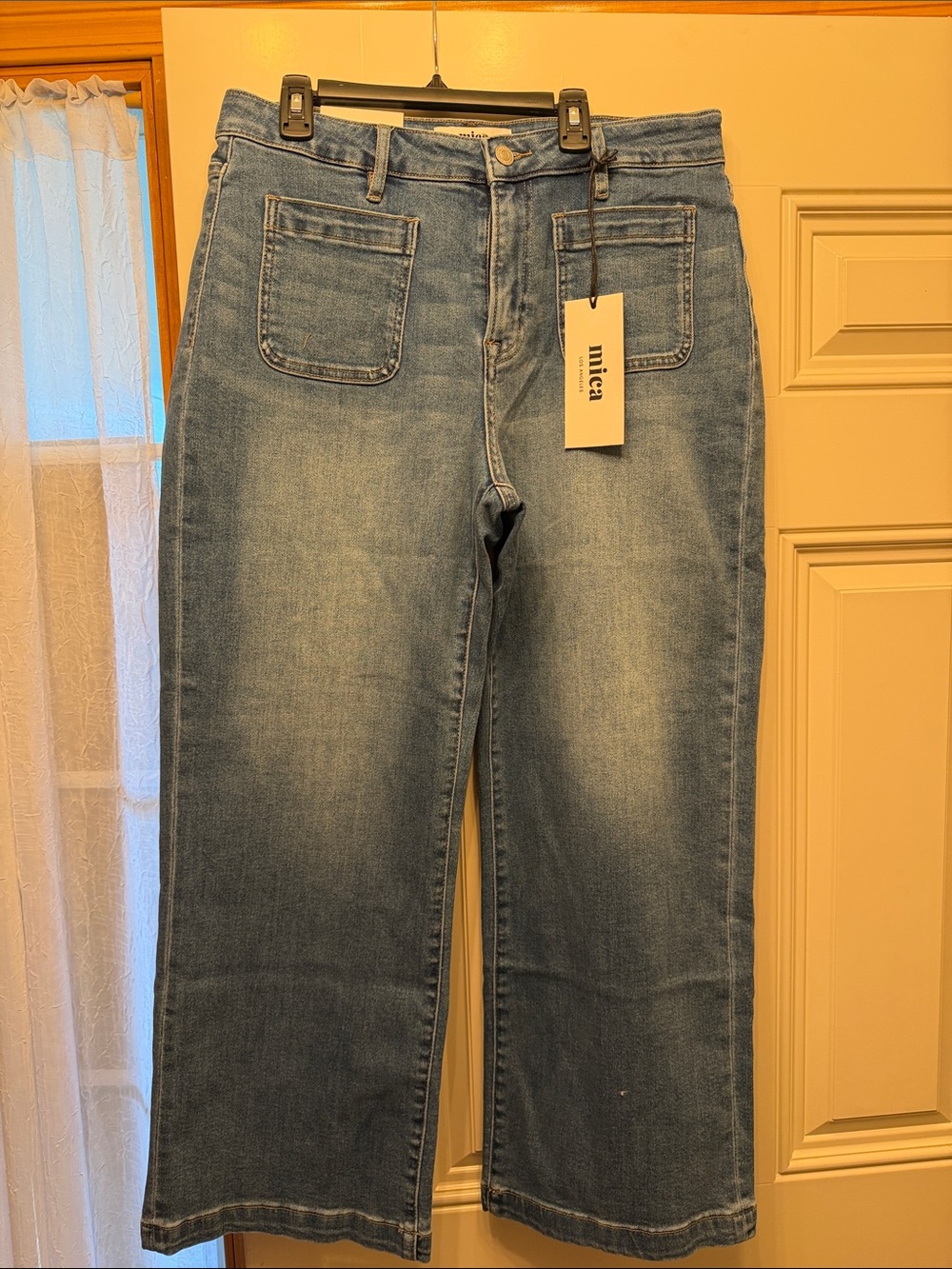 Mica Los Angeles Wide-Leg Jeans in Light Blue Denim